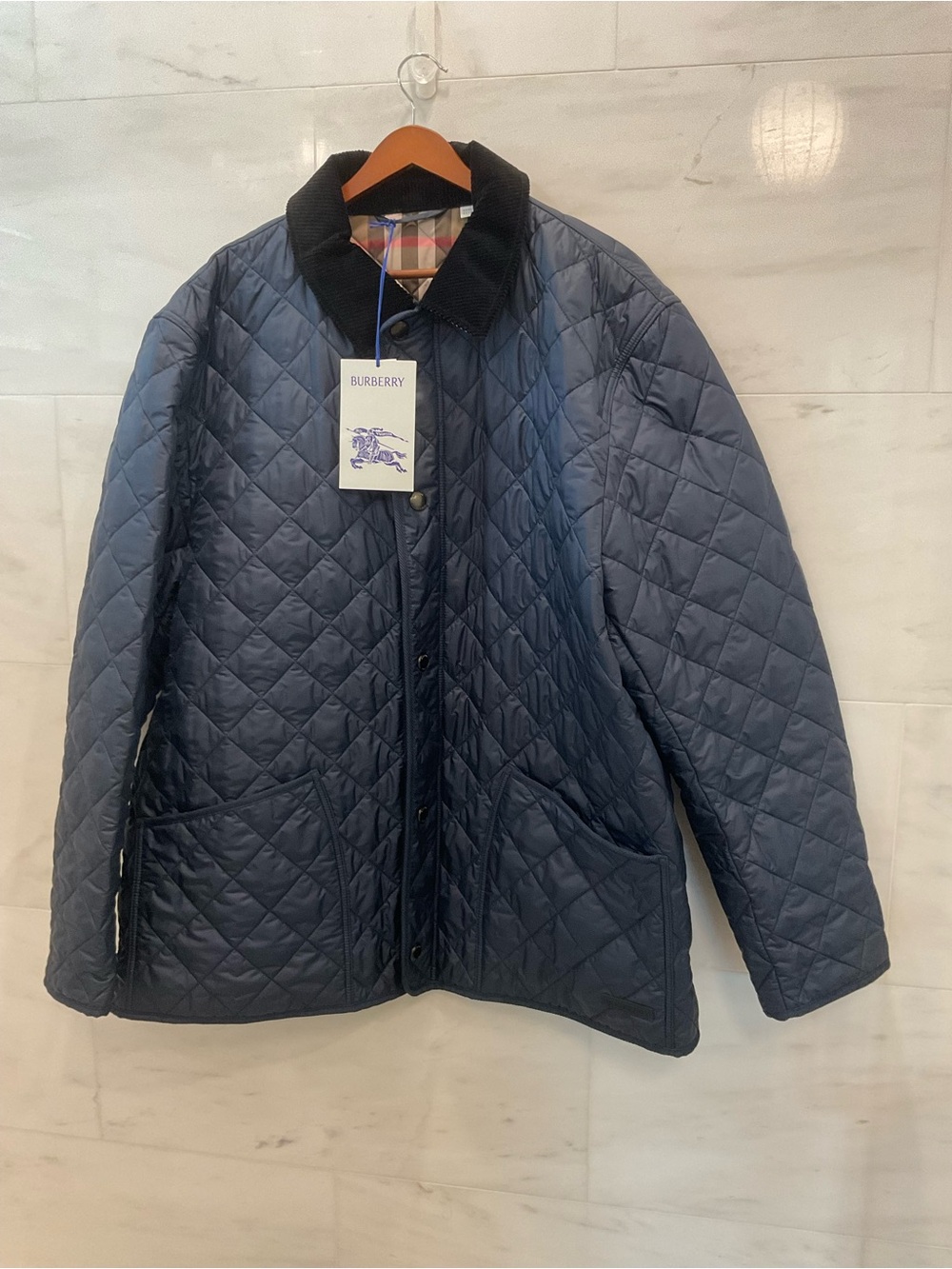 NWT BURBERRY Willowbrook NAVY BLUE Quilted Full Zip Jacket - 3XL -$1550 retail!!